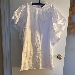 Gracia White Ruffle Sleeve Tunic Top